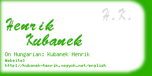 henrik kubanek business card